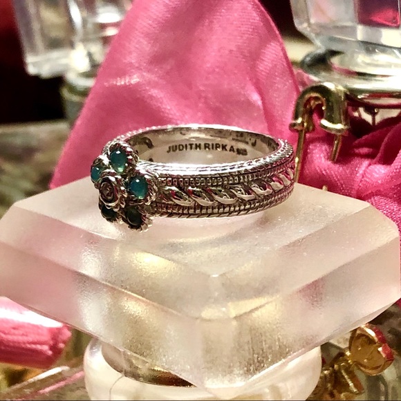 JUDITH RIPKA JADE OR OPAL FLOWER➕DMQ CENTER RING - Picture 3 of 14